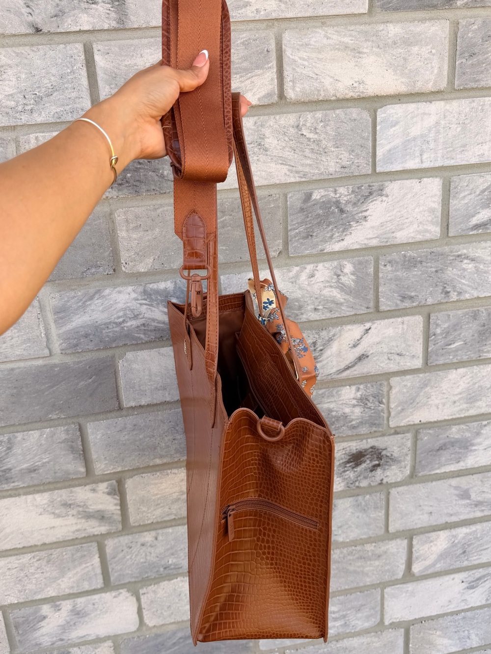 BEIS The Work Tote in Maple Croc - Picture 10 of 12